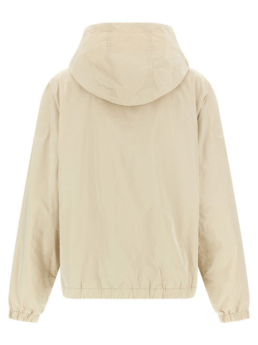 Beige Polyester Shell Jacket