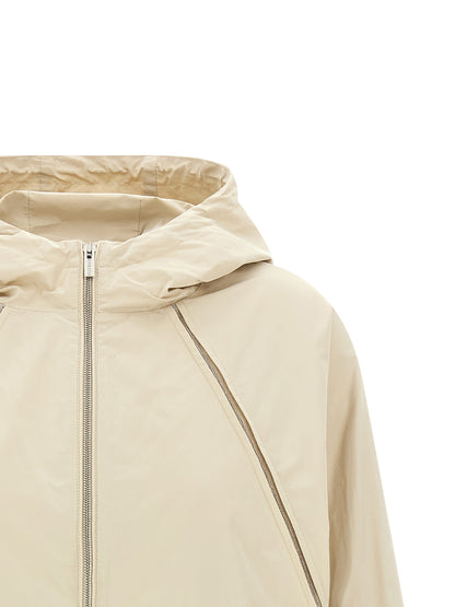 Beige Polyester Shell Jacket