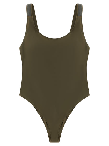 Bicolor Polyamide One-Piece Swimsuit