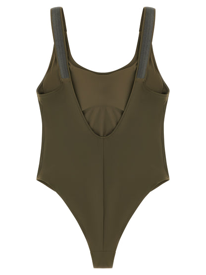 Bicolor Polyamide One-Piece Swimsuit