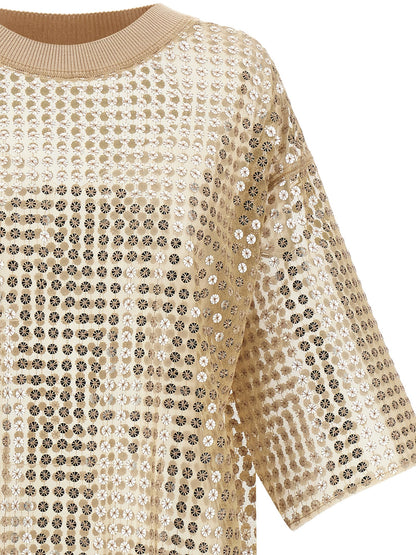 Beige Polyester Short Dress