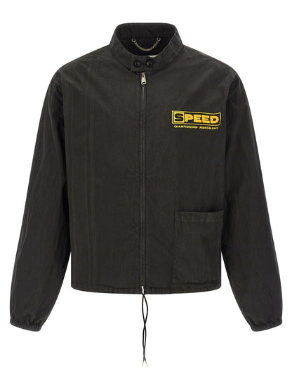 Gray Cotton Shell Jacket