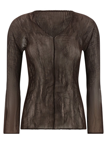 Brown Polyester Blouse