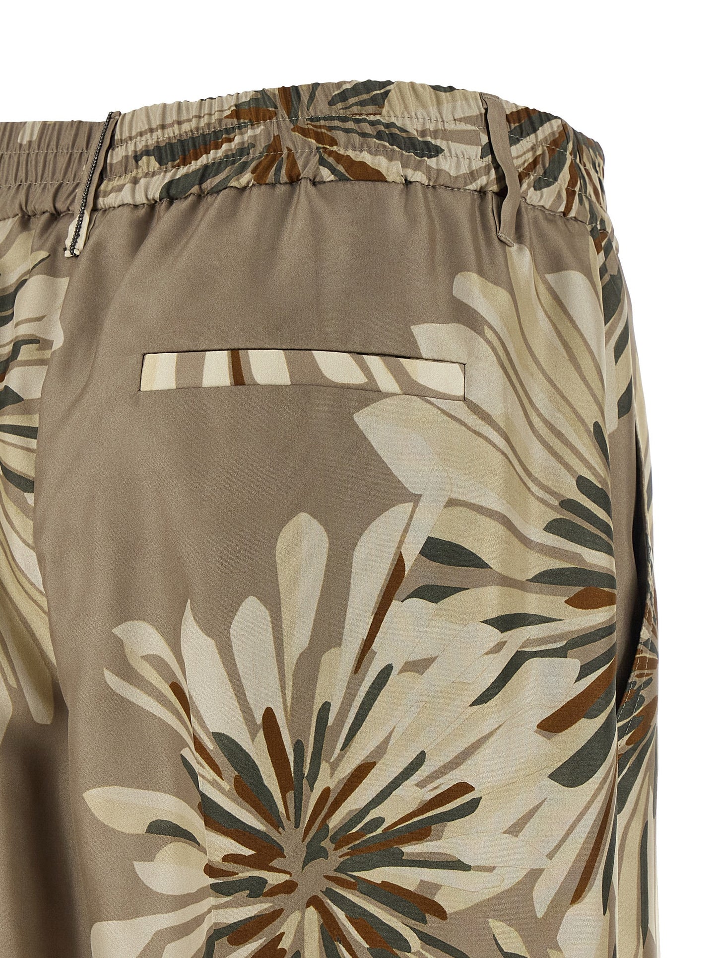 Bicolor Silk Casual Pants