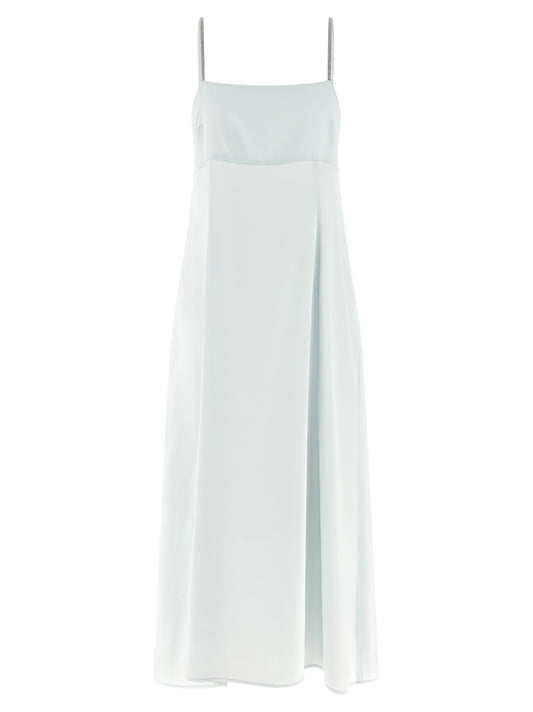 Blue Viscose Long Dress