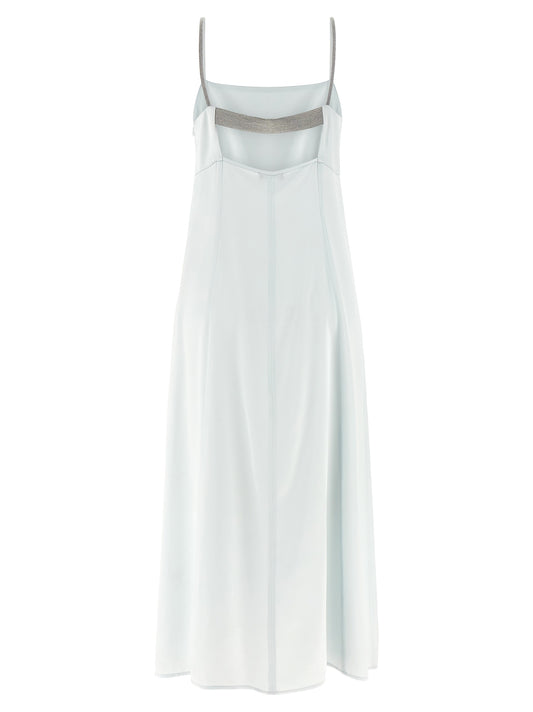 Blue Viscose Long Dress