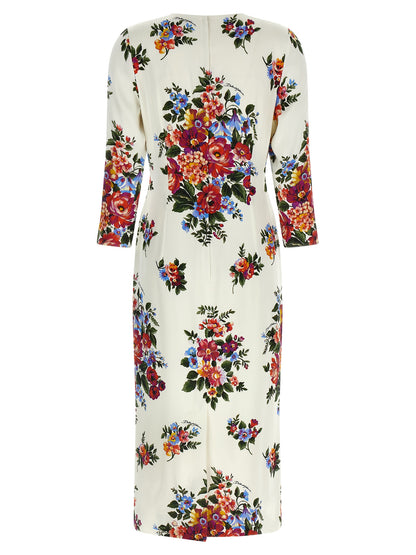 White Viscose Midi Dress