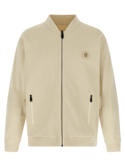 Beige Polyamide Bomber