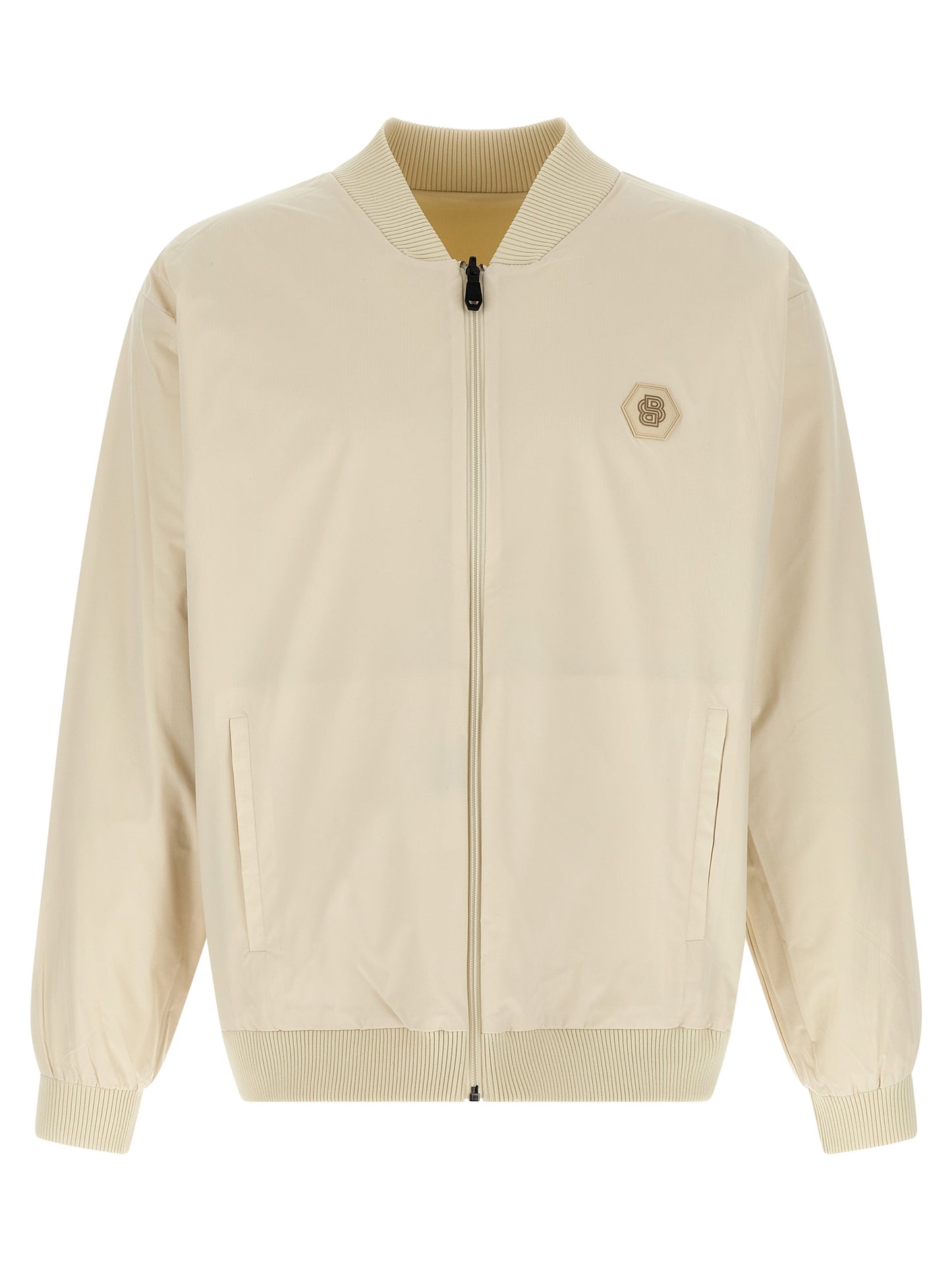 Beige Polyamide Bomber