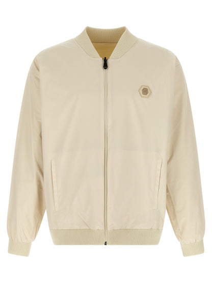Beige Polyamide Bomber