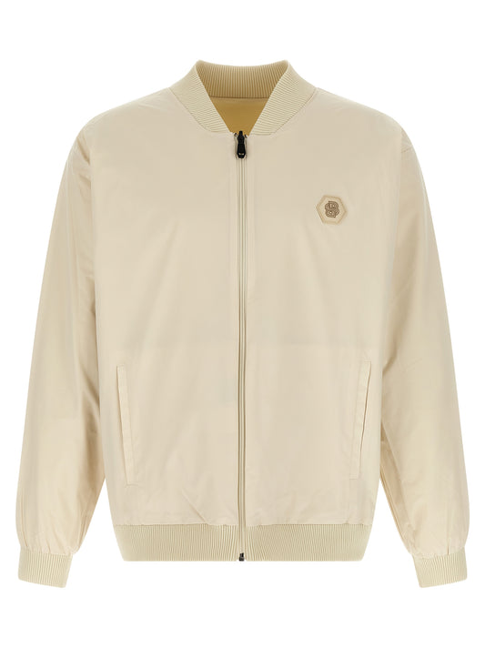 Beige Polyamide Bomber