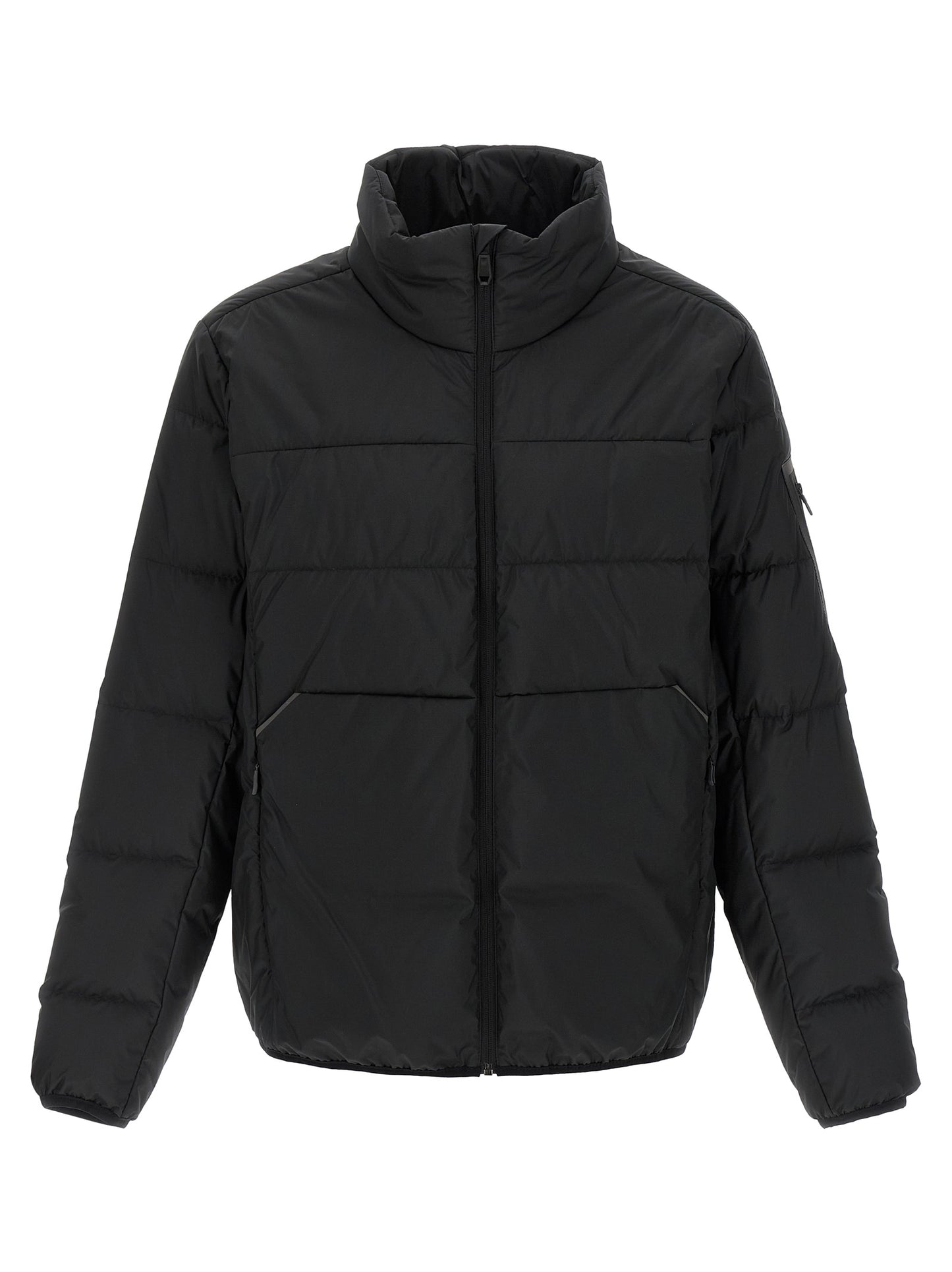 Black Polyester Full-Length Jacket