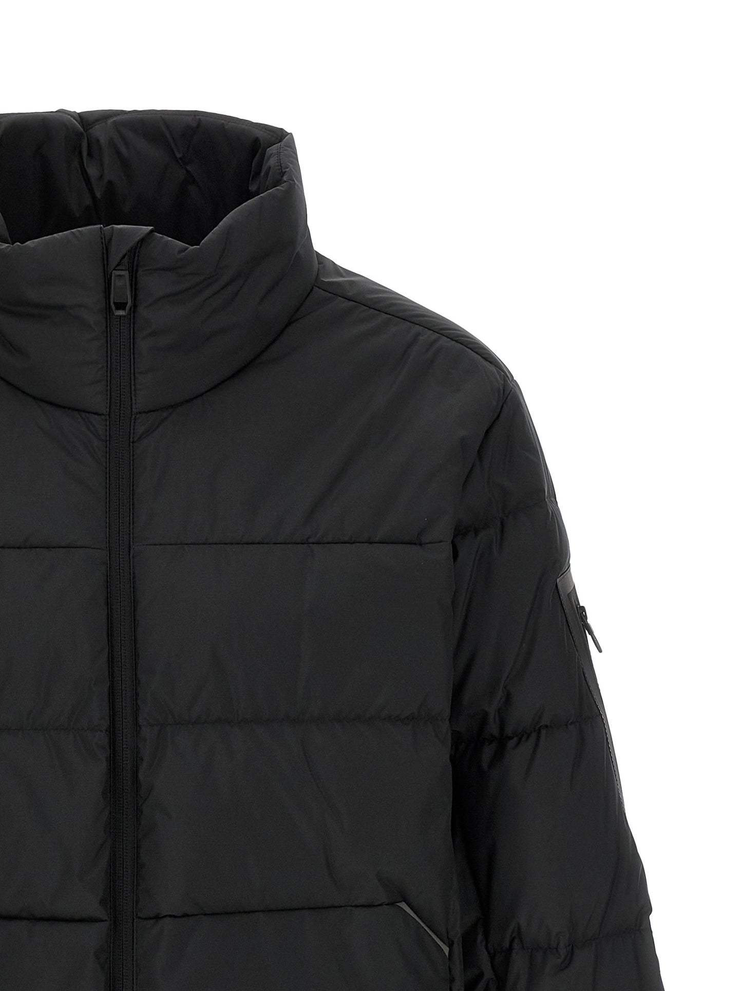 Black Polyester Full-Length Jacket