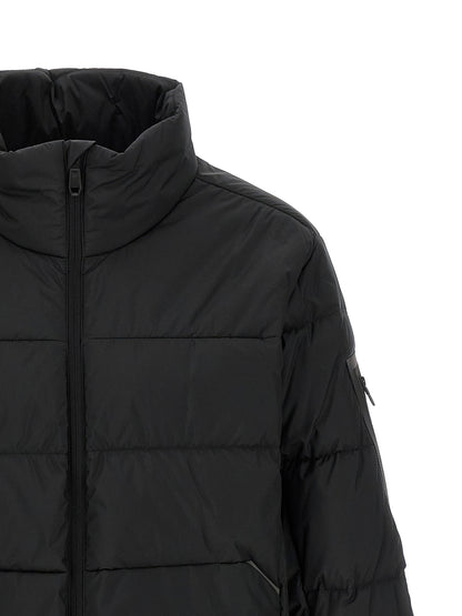 Black Polyester Full-Length Jacket