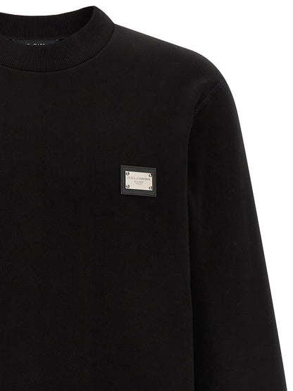 Black Cotton Sweatshirt