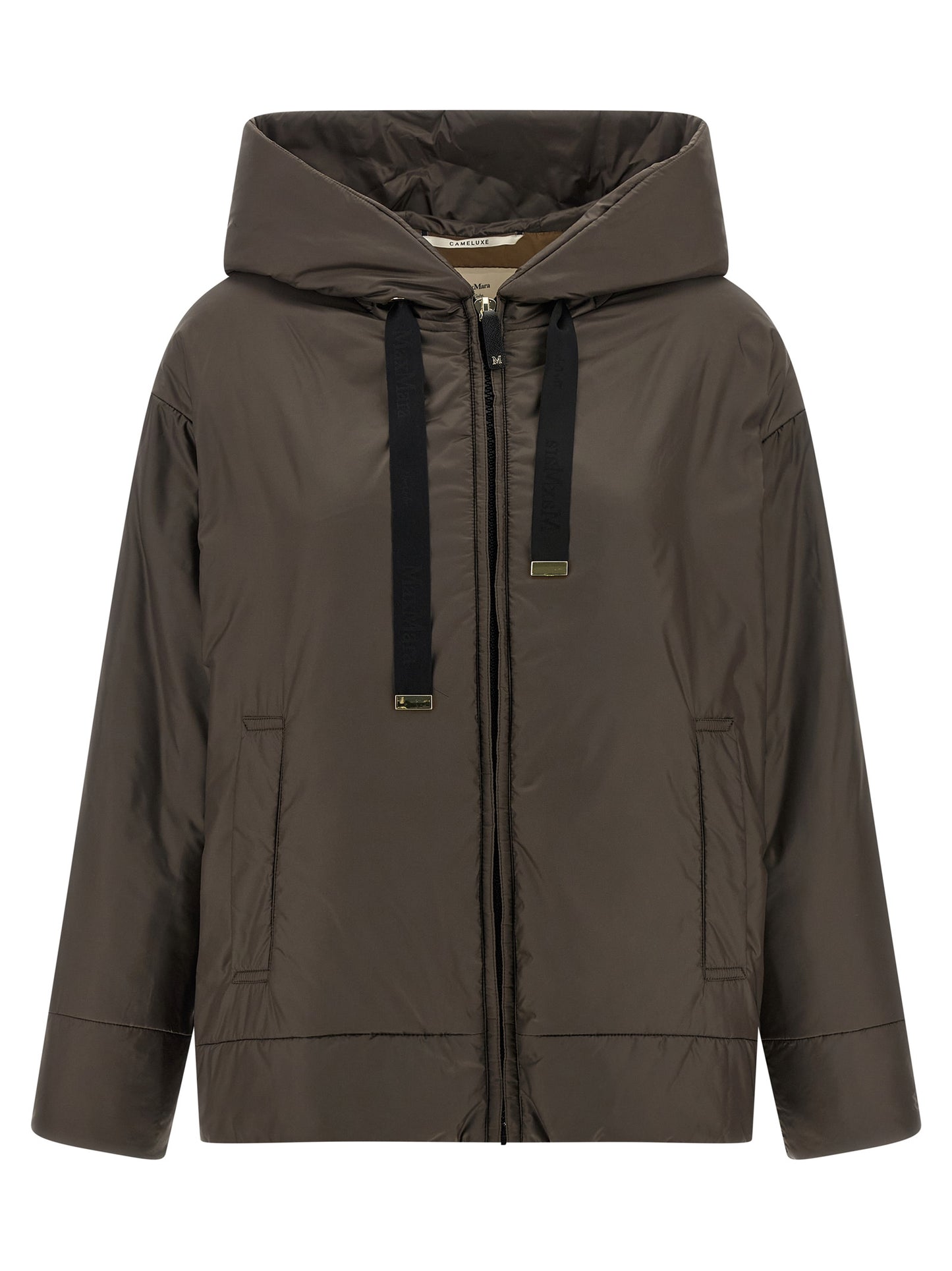 Brown Polyester Shell Jacket