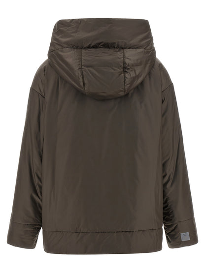 Brown Polyester Shell Jacket