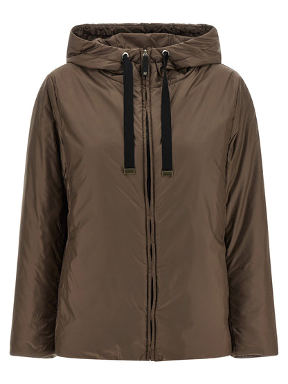 Brown Polyester Full-Length Jacket