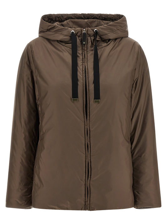 Brown Polyester Full-Length Jacket