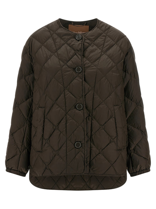 Brown Polyamide Full-Length Jacket