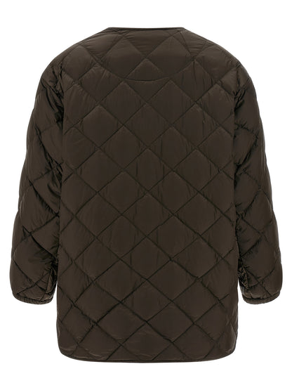 Brown Polyamide Full-Length Jacket