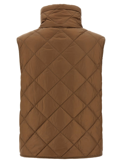 Brown Polyamide Sleeveless Jacket