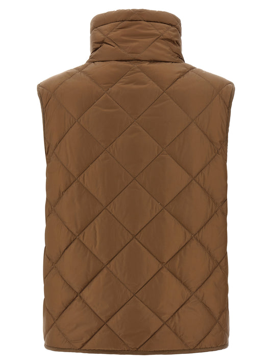 Brown Polyamide Sleeveless Jacket