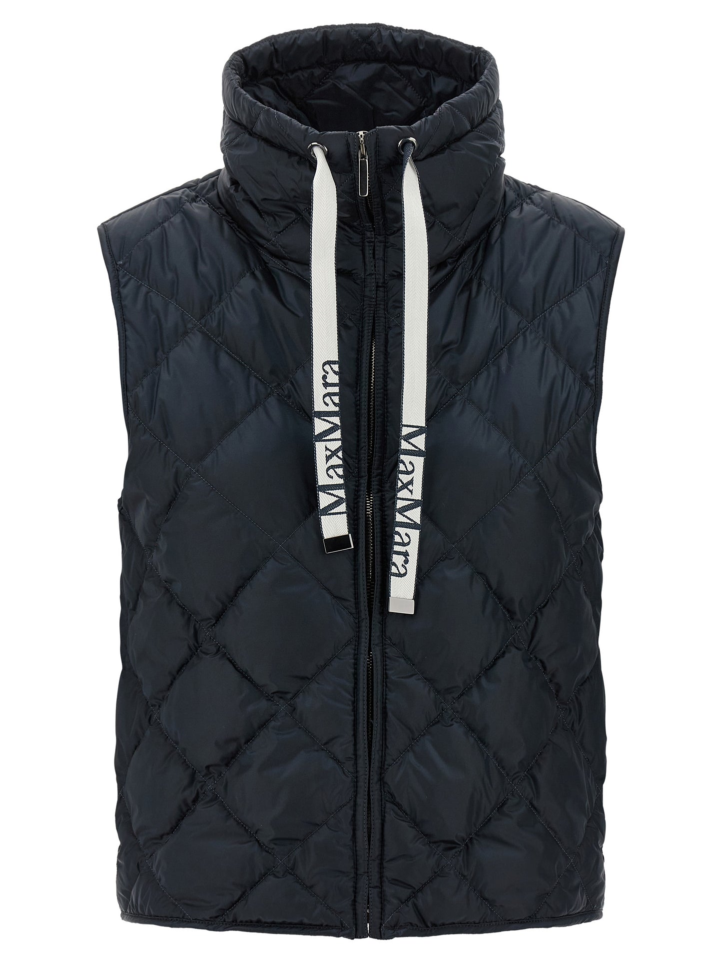 Blue Polyamide Sleeveless Jacket