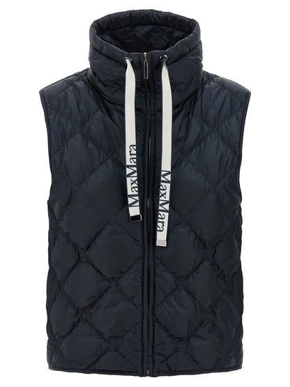 Blue Polyamide Sleeveless Jacket