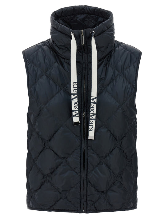 Blue Polyamide Sleeveless Jacket