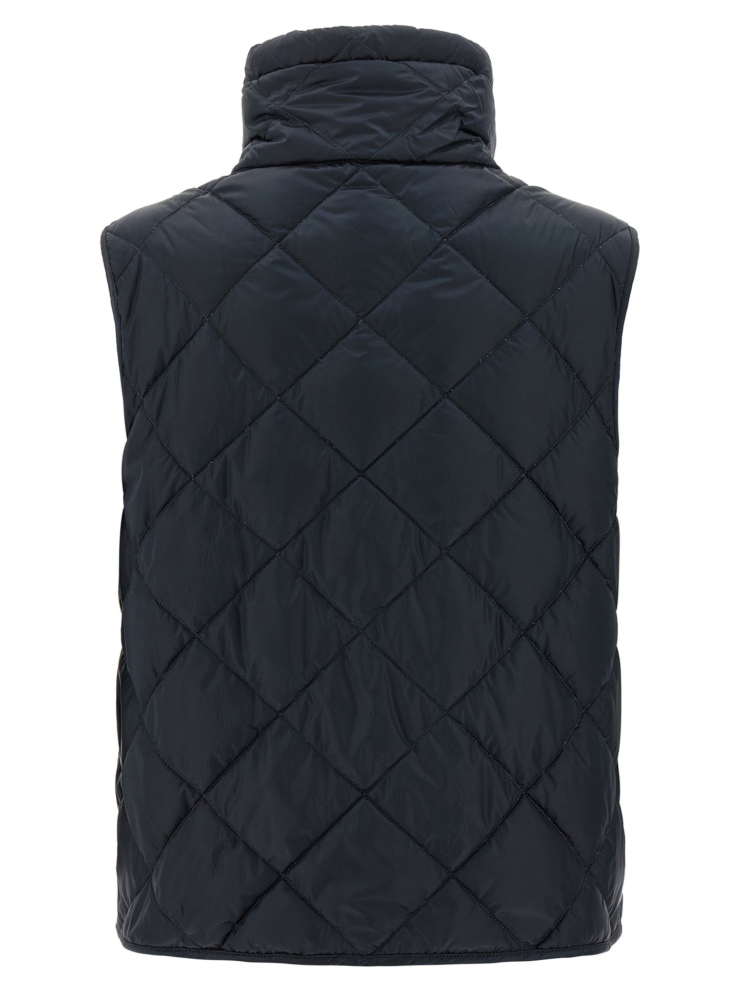 Blue Polyamide Sleeveless Jacket