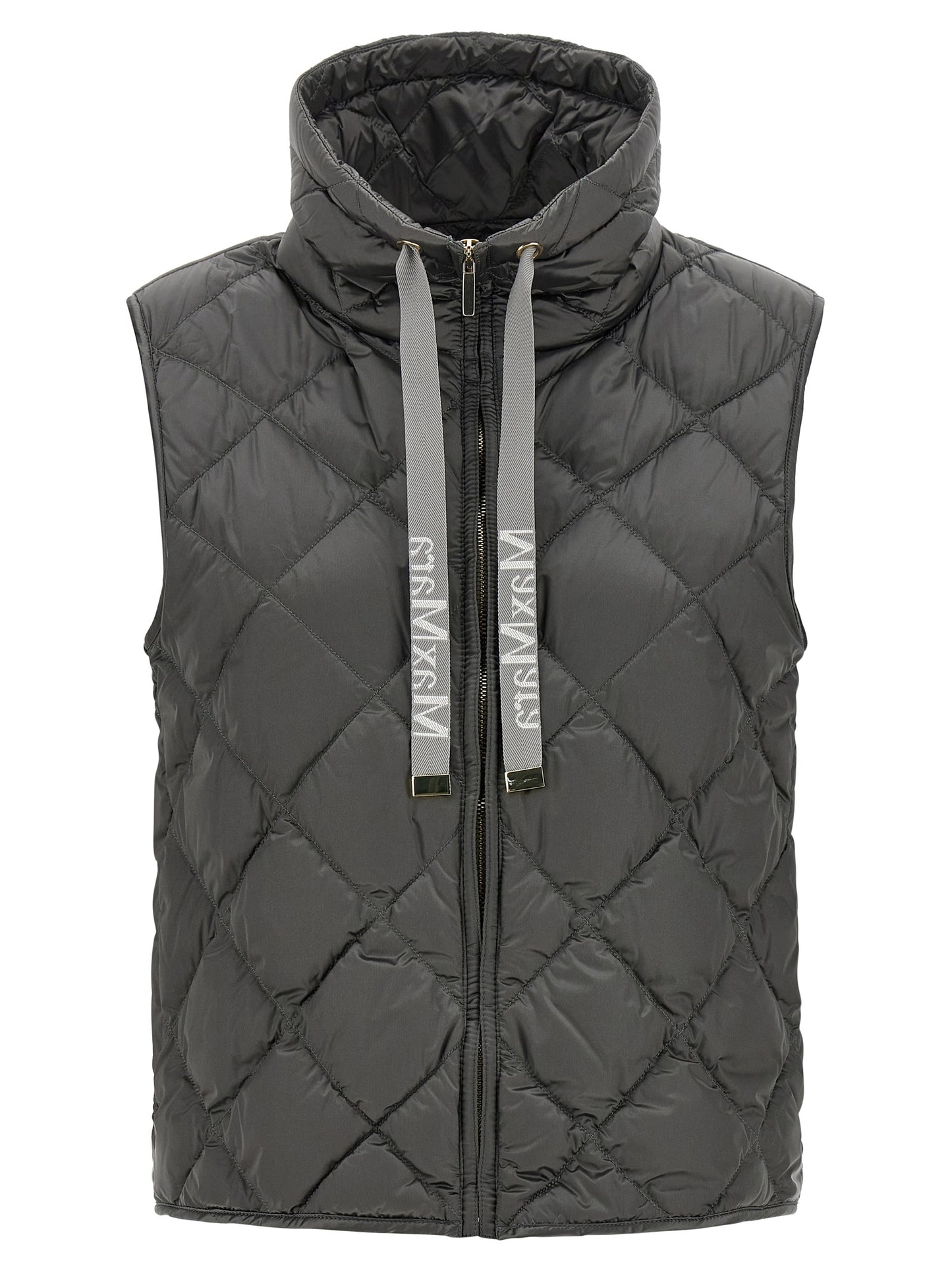 Gray Polyamide Sleeveless Jacket