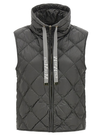 Gray Polyamide Sleeveless Jacket