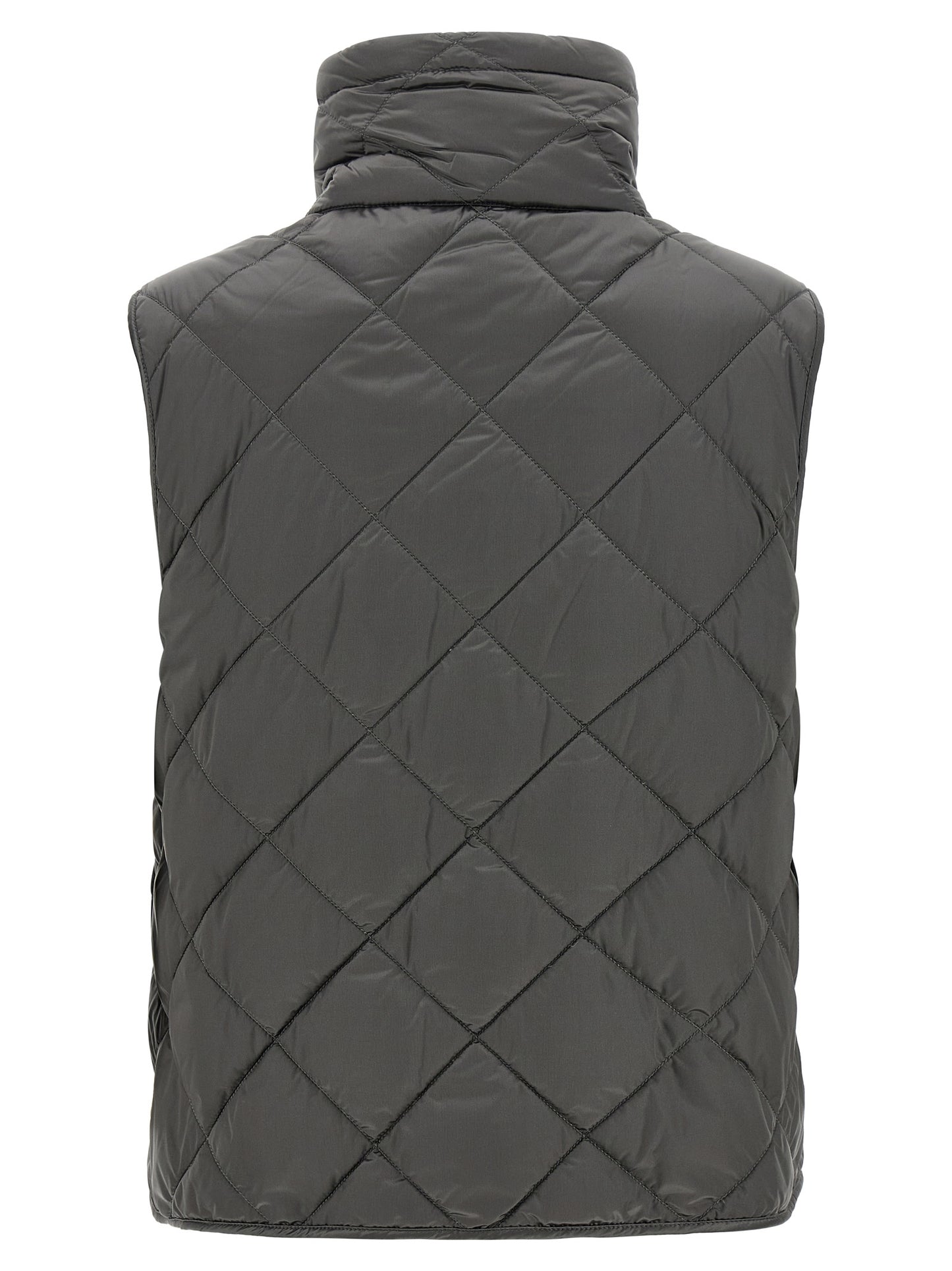 Gray Polyamide Sleeveless Jacket