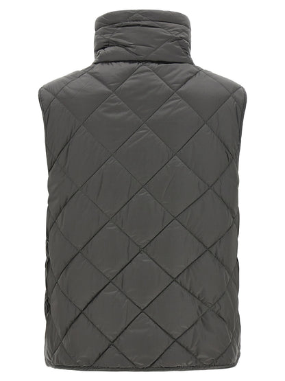 Gray Polyamide Sleeveless Jacket
