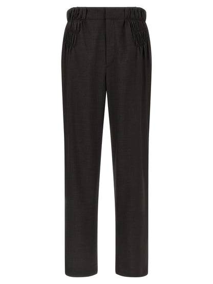 Brown Virgin Wool Casual Pants