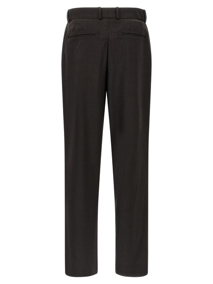 Brown Virgin Wool Casual Pants