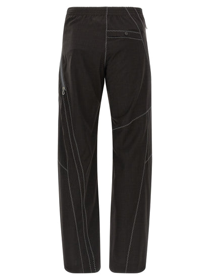 Brown Virgin Wool Casual Pants