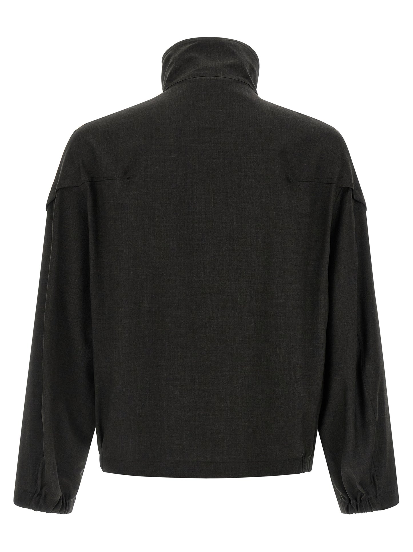 Brown Virgin Wool Full-Length Jacket