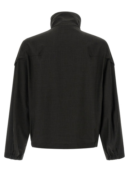 Brown Virgin Wool Full-Length Jacket
