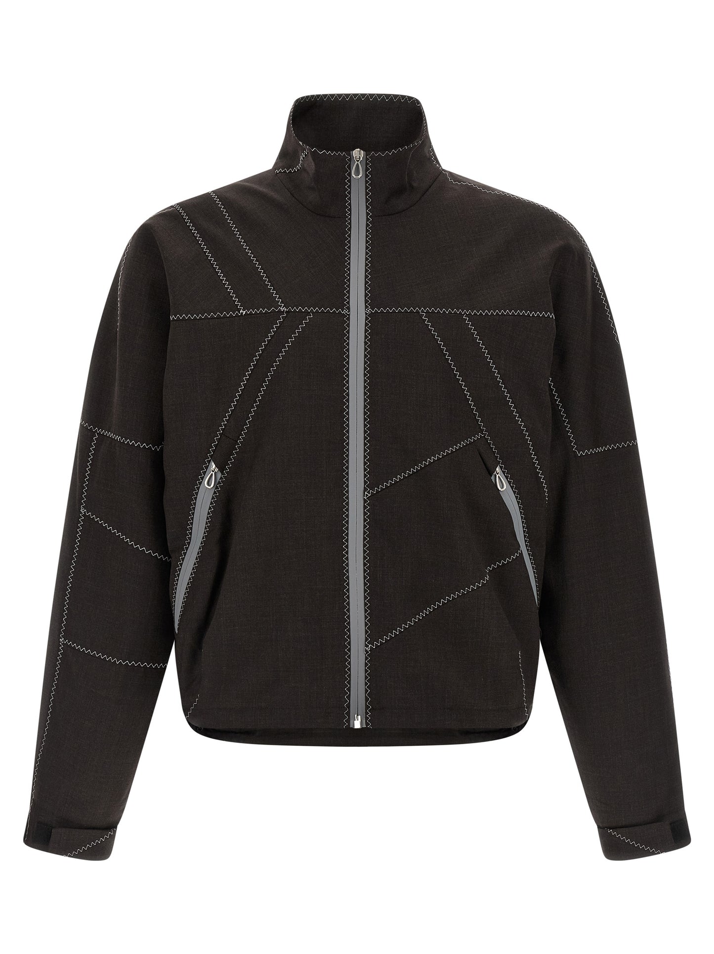 Brown Virgin Wool Full-Length Jacket