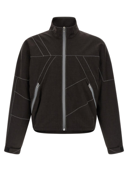 Brown Virgin Wool Full-Length Jacket