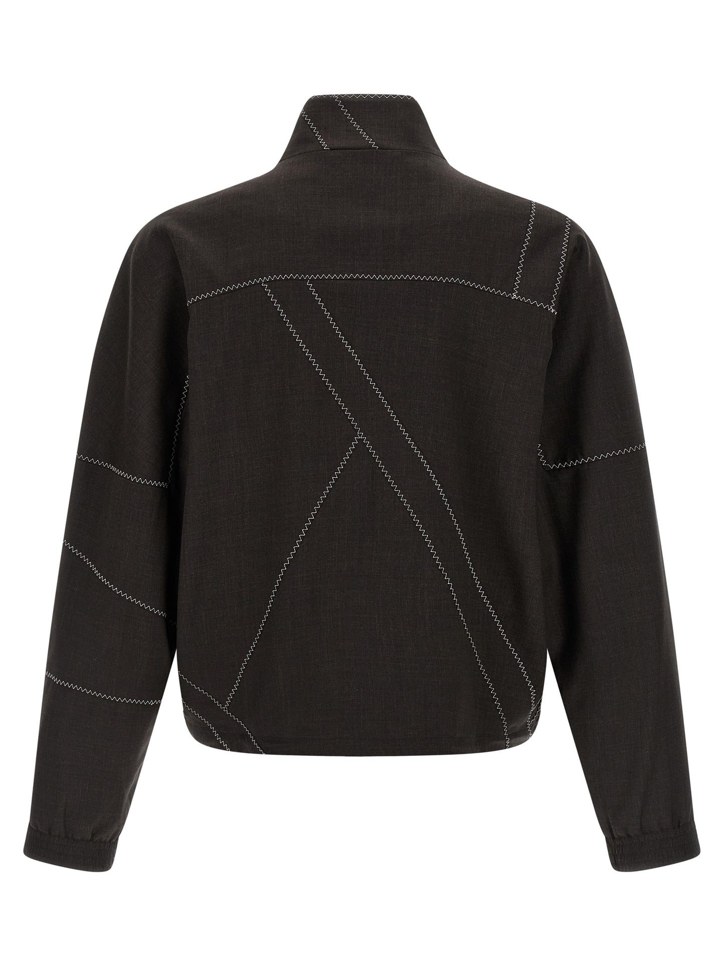 Brown Virgin Wool Full-Length Jacket