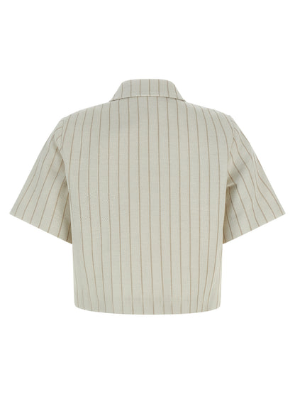 Beige Cotton Full-Length Jacket
