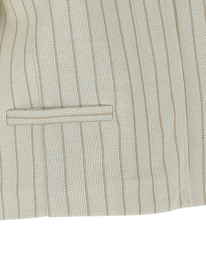 Beige Cotton Full-Length Jacket