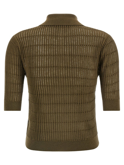 Bicolor Silk Polo Shirt