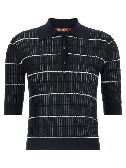 Blue Silk Polo Shirt