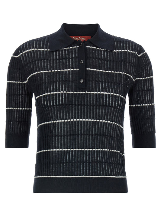 Blue Silk Polo Shirt