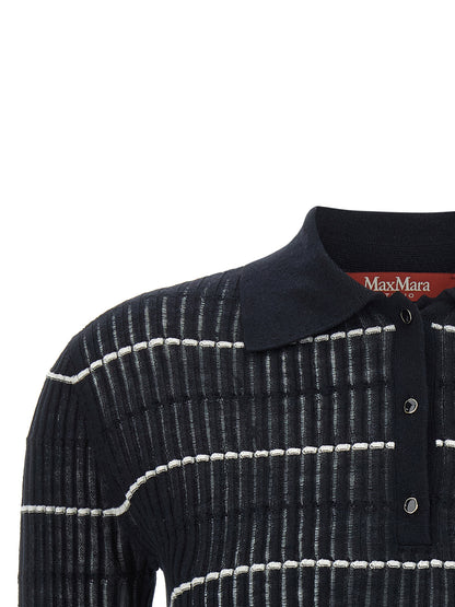Blue Silk Polo Shirt