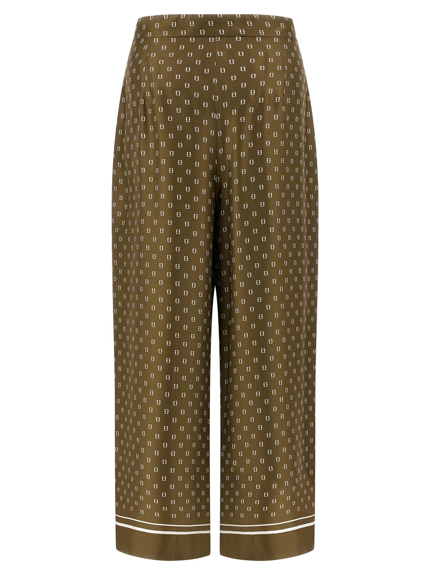 Bicolor Silk Casual Pants